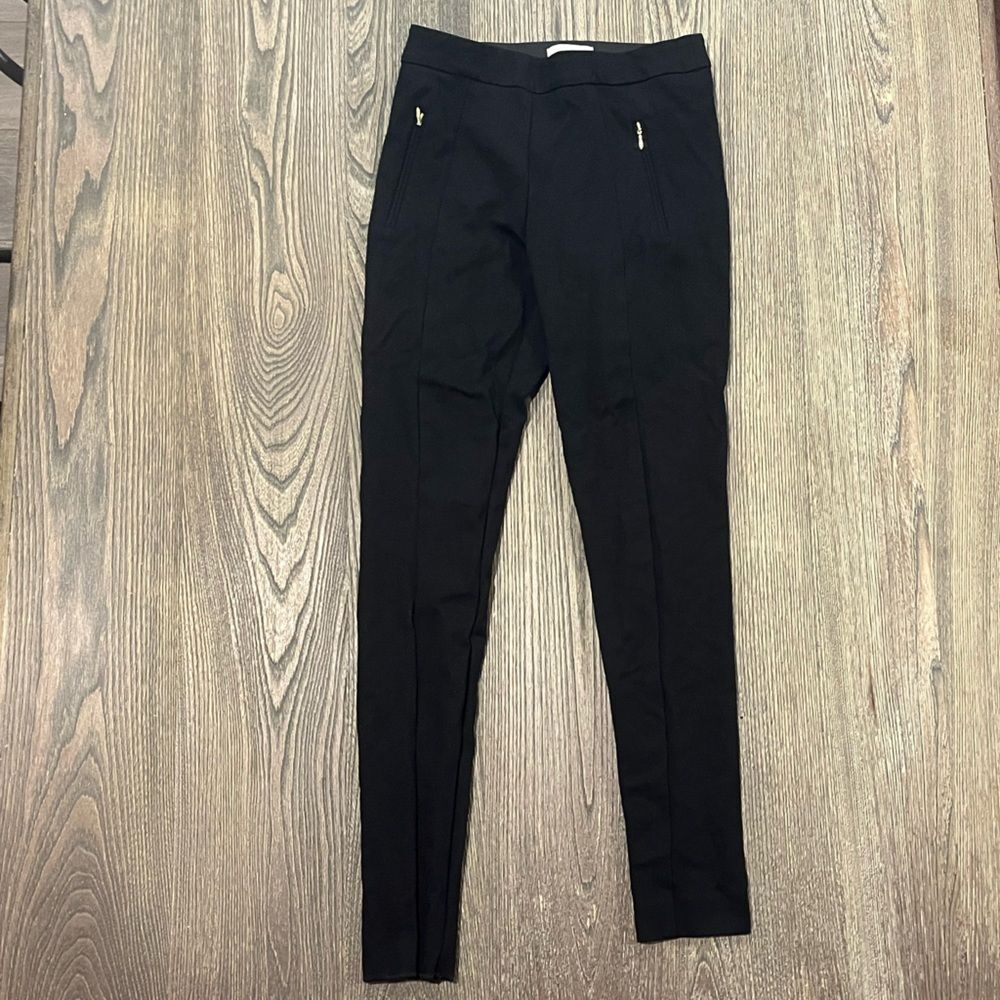 H&M Womens High Rise Pants Zipper Pockets Elastic Waistband Pull-On Black Size 2
